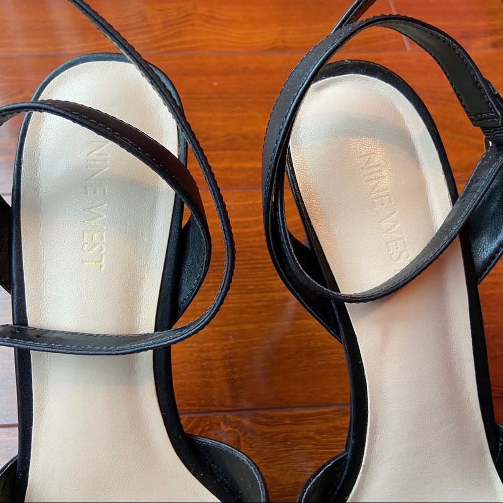 Nine West Quisha Leather Heeled Platform Sandals size 8.5 - Picture 11 of 13